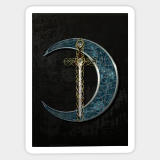 Celtic Moon and Sword Sticker